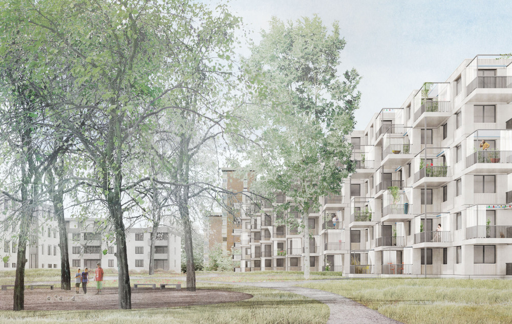 1st prize study contract Housing estate «Langfurren»